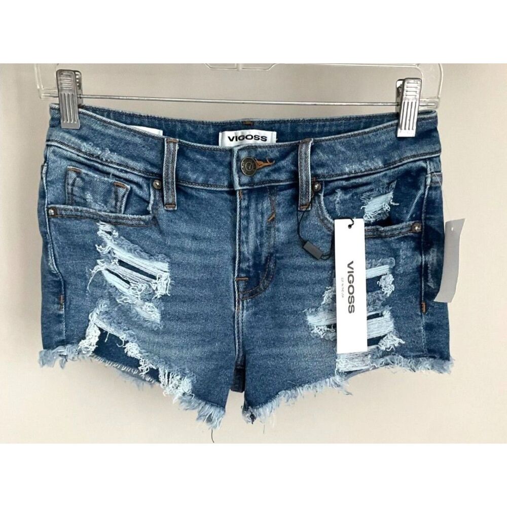 VIGOSS - Marley Denim Fray Hem - Mid Rise Short - $58 - Brand New!